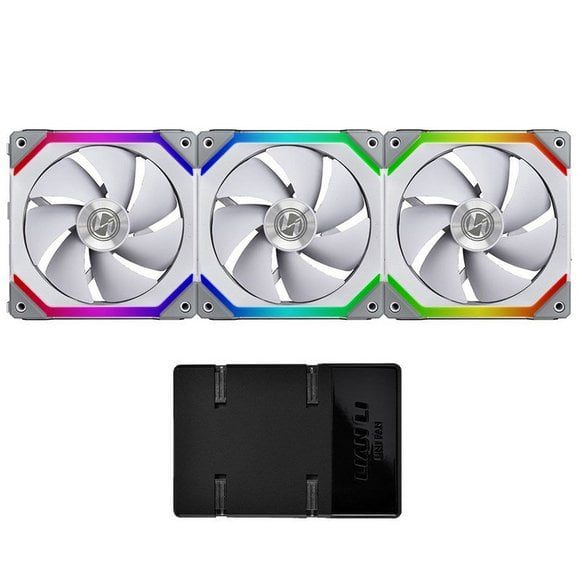 Lian Li UNI Fan SL120 3 Pack White - with Controller (ARGB 120mm LED PWM Daisy-Chain) 12UF3B