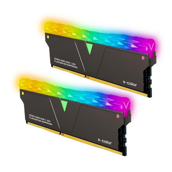 V-Color Prism Pro RGB 16GB(8GBx2)DDR4 DRAM 3600MHz Memory Kit - Jet Black