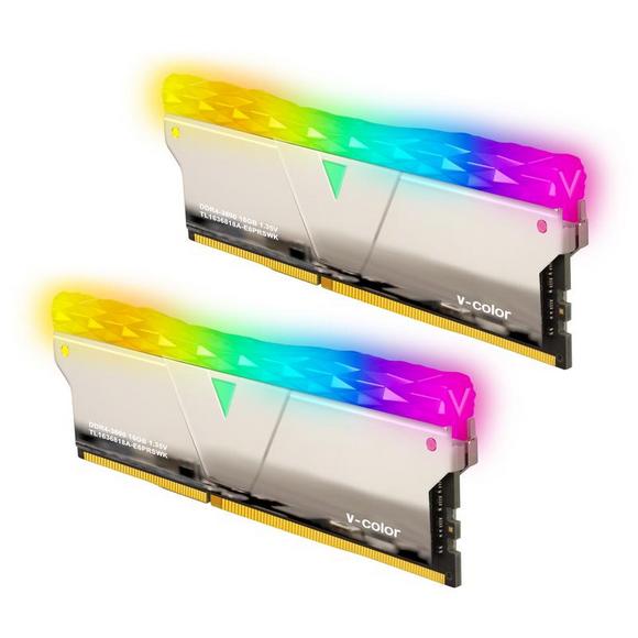 V-Color Prism Pro RGB 32GB(16GBx2)DDR4 DRAM 3600MHz Memory Kit - Silver Copper Alloy
