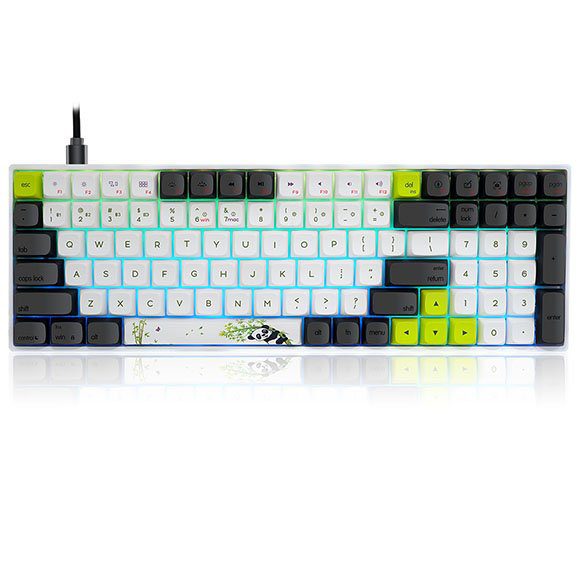 Skyloong SK96S Panda (Red Switches) GK1-Keycaps Hot-Swap Mechanical Keyboard with RGB Backlit Bluetooth (Wired/Wireless Dual Mode)