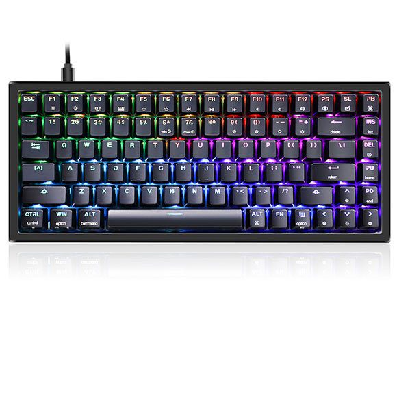Skyloong SK84S Black (Red Switches) Mechanical Wireless Bluetooth Keyboard