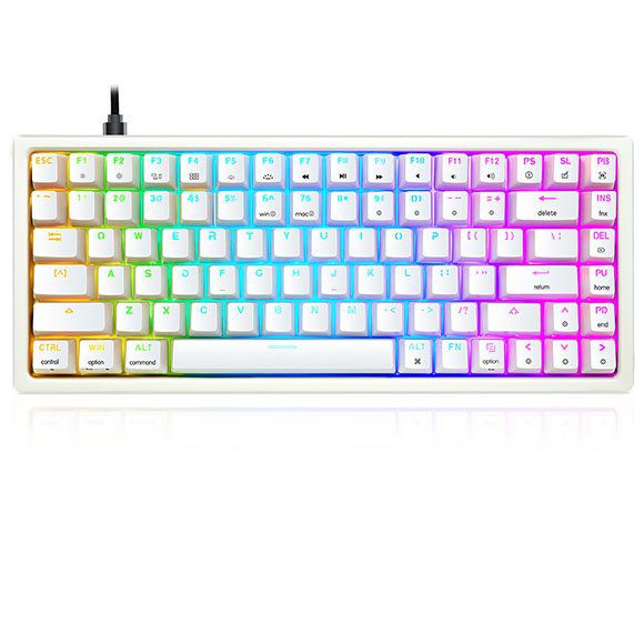 Skyloong SK84S White (Red Switches) Mechanical Wireless Bluetooth Keyboard