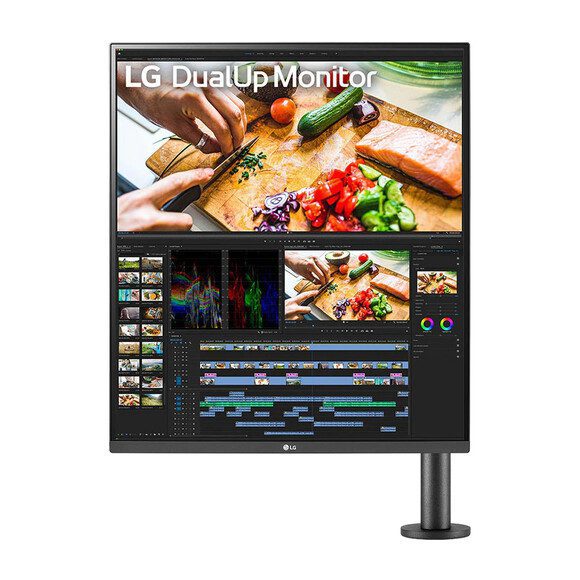 LG 28MQ780-B 28 Inch SDQHD (2560 x 2880) Nano IPS DualUp Monitor with Ergo Stand, DCI-P3 98% (Typ.) with HDR10, USB Type-C (90W PD) - Black