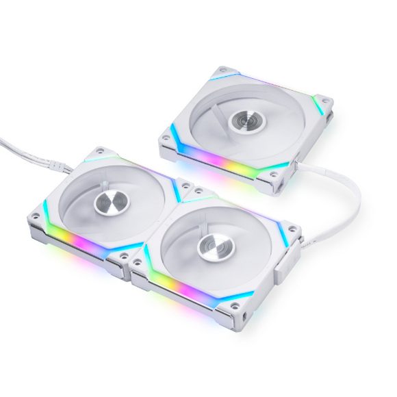 Lian Li UNI FAN SL120 V2 RGB Revolutionized Daisy-Chain ARGB Case Fan 120mm Triple Pack White