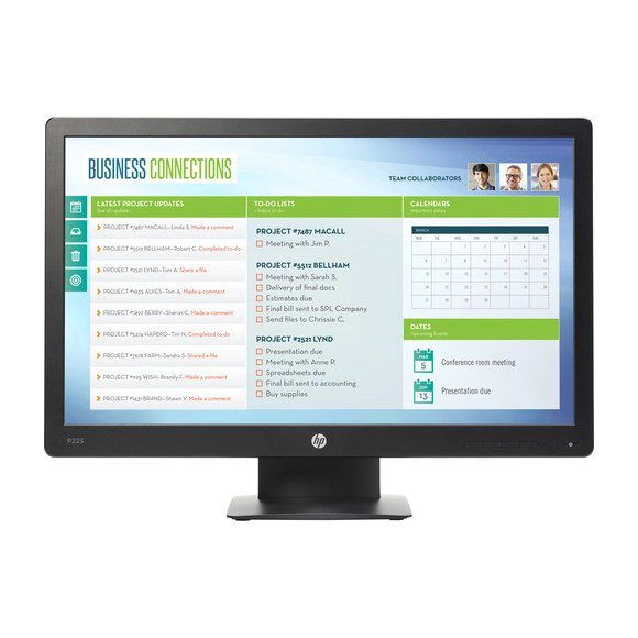HP ProDisplay P223 21.5 Inch 1920 x 1080 VGA + DisplayPort Inputs Monitor
