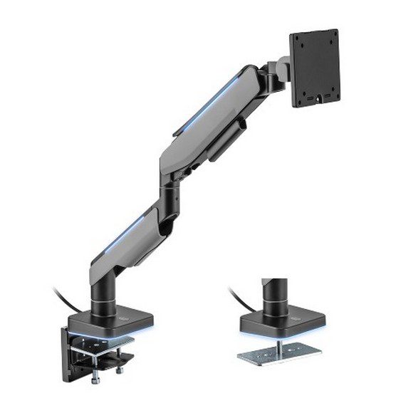 MXG HMA-12R Heavy Duty RGB Gaming Monitor Arm Matte Gray