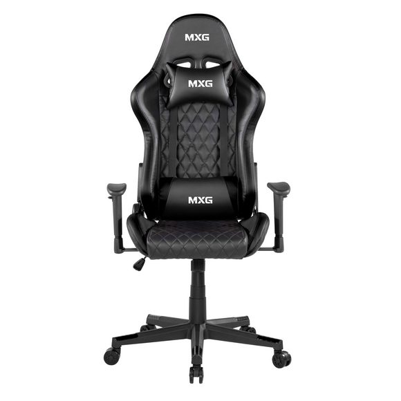 MXG GCH-01 Large Diamond Quilted PU with Headrest and Lumbar Support Gaming Chair Black