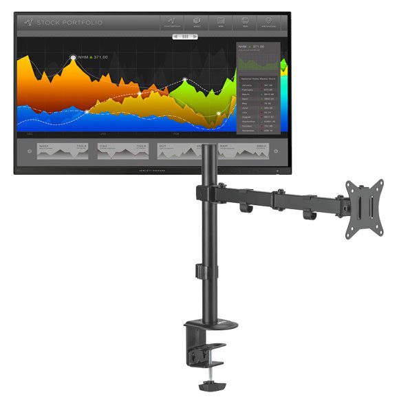 HP Z27n 27 Inch 16:9 IPS Monitor (Used) With MXG BMA-12P Single Monitor Steel Articulating Monitor Mount Matte Black Price in Pakistan