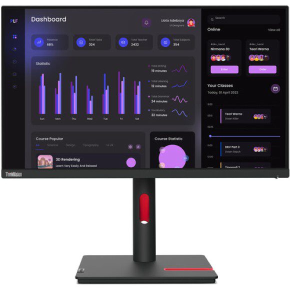 Lenovo ThinkVision T24i-30 23.8 Inch 60Hz IPS Full HD Monitor (Open Box)