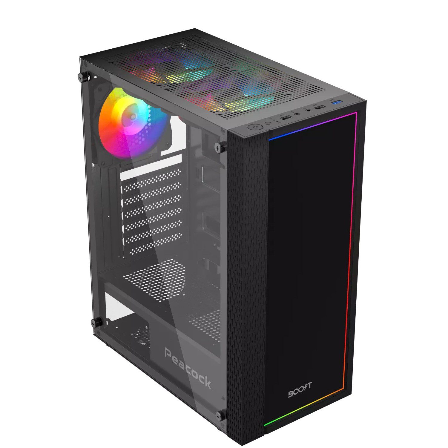 Boost Peacock With Stylish Pen Gaming Case Black