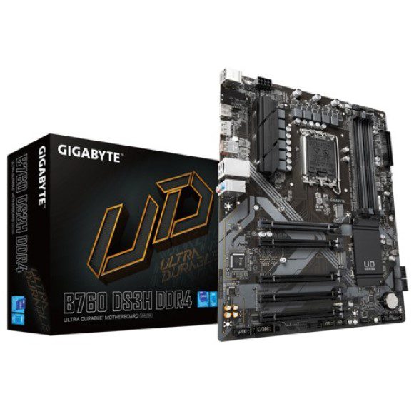 Gigabyte B760 DS3H DDR4 with 8+2+1 Hybrid Phases Digital VRM Solution Motherboard