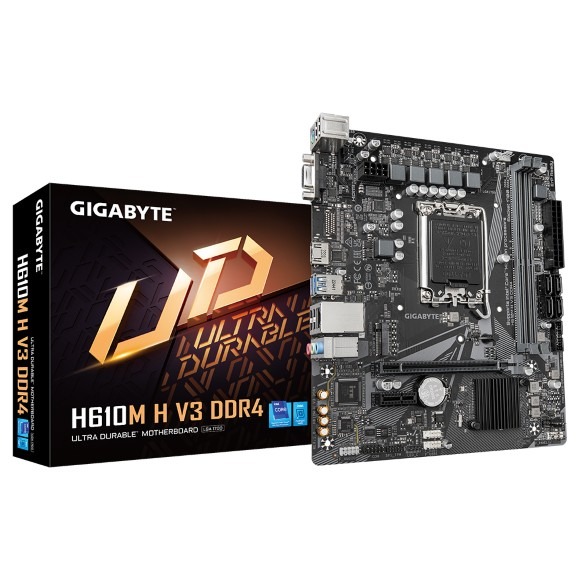 Gigabyte H610M H V3 DDR4 Gen3 x4 M.2, Anti-Sulfur Resistor, Smart Fan 6 Motherboard