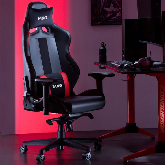 MXG PGC-01 Frog Mechanism Premium PVC with Headrest and Lumbar Support Gaming Chair