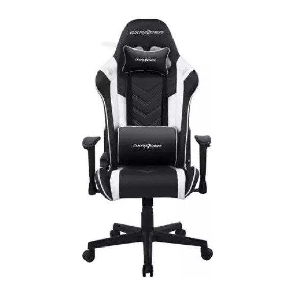DXRacer Prince Series GC/LPF24LTC/NW Gaming Chair, 1D Armrests with Soft Surface, Black/White