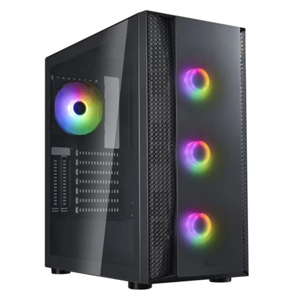 SilverStone SSST-FAB1B-PRO-V2 FARA B1 PRO V2 Sleek ARGB Lighting Tempered Glass Mid Tower ATX Chassis