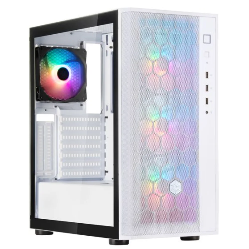 SilverStone SST-FAR1W-PRO-V2 FARA R1 White PRO V2 Stylish & Distinct Tempered Glass Mid Tower ATX Chassis