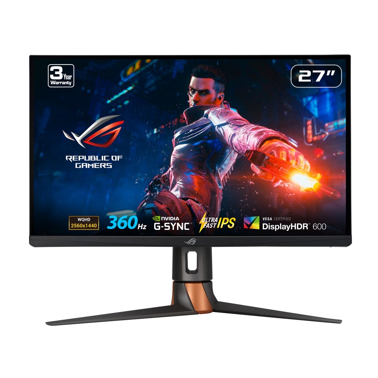 Asus ROG Swift PG27AQN 27‑inch NVIDIA G-SYNC esports Gaming Monitor 360Hz QHD (2560 x 1440) NVIDIA Reflex Analyzer Ultrafast IPS esports dual-mode 1 ms (GTG) DisplayHDR™ 600