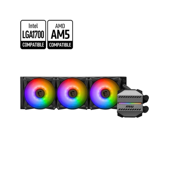 MSI MAG CoreLiquid M360 AIO ARGB CPU Liquid Cooler 360mm Radiator, 3*120mm ARGB Fans, Compatible with Intel LGA1700, 1200 and AM5, AM4 socket