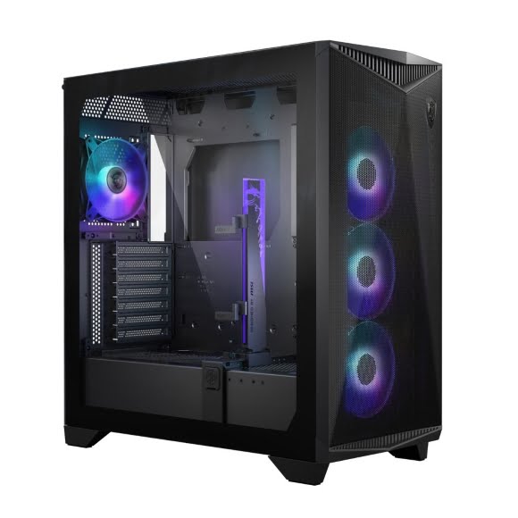 MSI MPG GUNGNIR 300R AIRFLOW ,2xUSB 3.2 Gen 1, 1xUSB 3.2 Gen2 Type-C, 4x120mm PWM ARGB Fan, ARGB+PWM Control Board, Tempered Glass Window, Black
