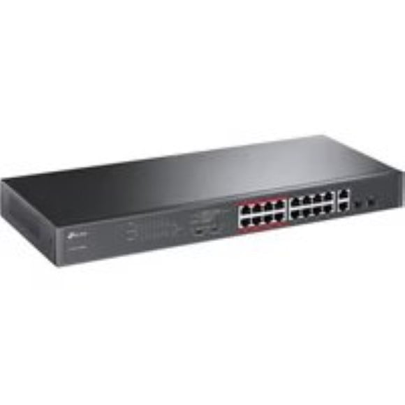TP-Link TL-SL1218MP 16-Port 10/100Mbps + 2-Port Gigabit Unmanaged PoE Switch, Lifetime Warranty, RoHS Certified