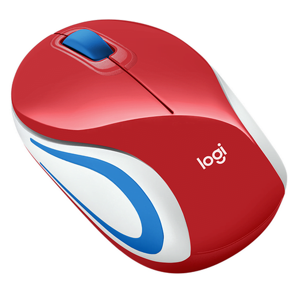 Logitech M187 Wireless Mini Mouse Bright-Red 910-005373