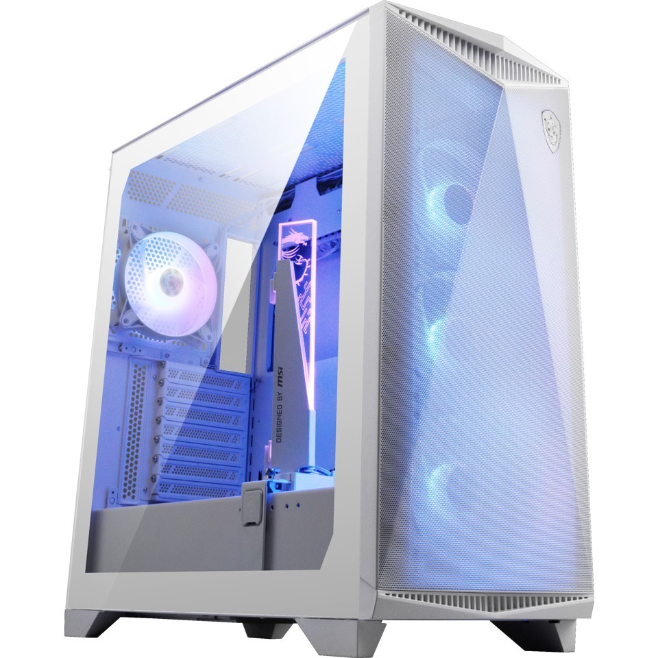 MSI MPG GUNGNIR 300R AIRFLOW ,2xUSB 3.2 Gen 1, 1xUSB 3.2 Gen2 Type-C, 4x120mm PWM ARGB Fan, ARGB+PWM Control Board, Tempered Glass Window, White