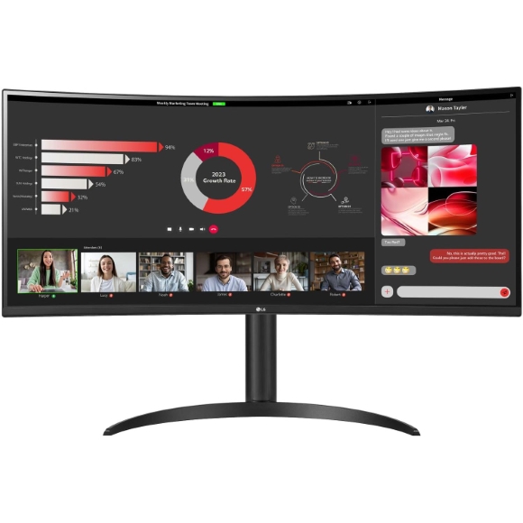 LG 34WR55QK-B 34 Inch UltraWide™ Curved Monitor with WQHD HDR10 Display 100Hz Refresh Rate and USB Type-C™