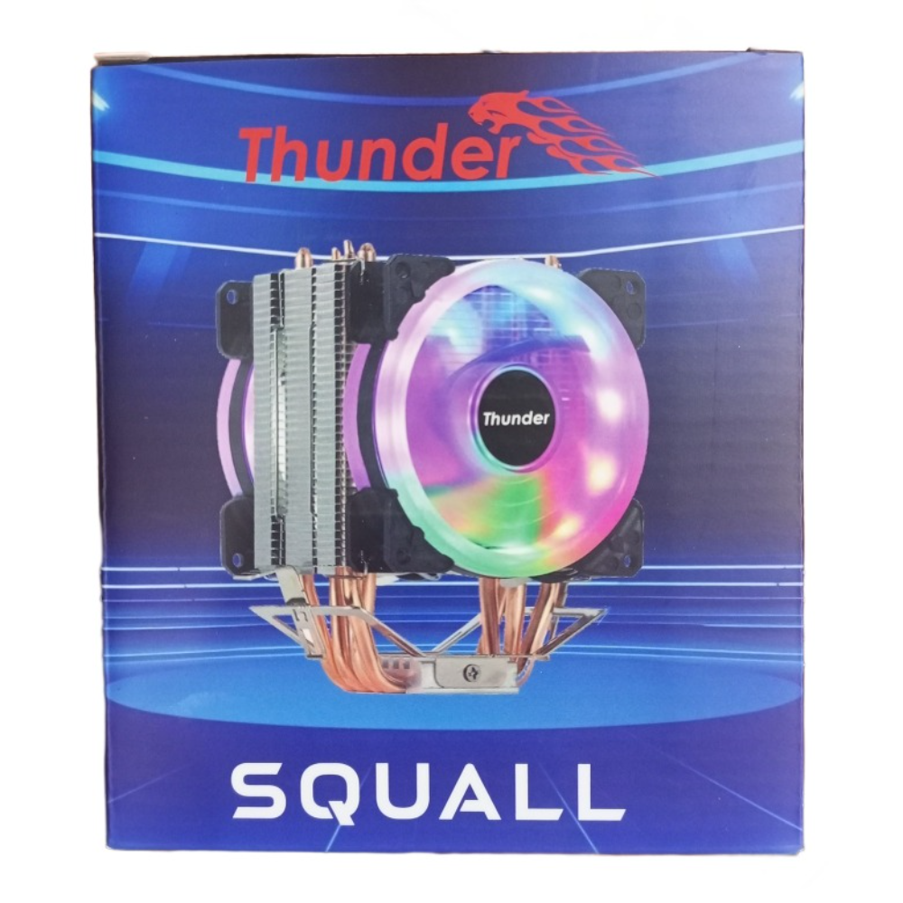 Thunder Squall TAC-225 ARGB CPU Air Cooler – 4 Copper Heatpipes, Dual Fan