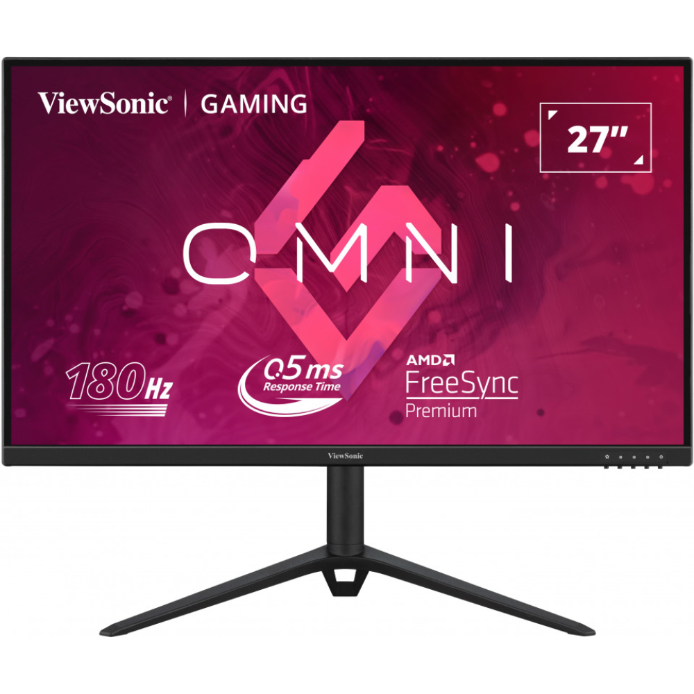 ViewSonic Omni VX2728J 27-Inch Gaming Monitor 165hz 0.5ms 1080p IPS with FreeSync Premium, Advanced Ergonomics, HDMI, DisplayPort, Black