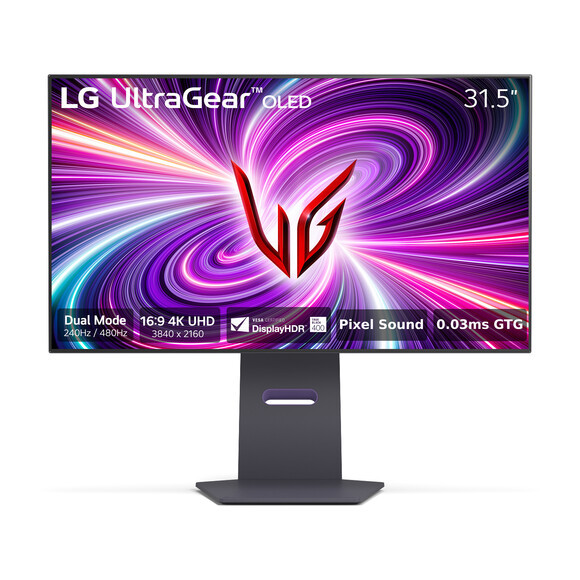 LG 32GS95UV-B 32 Inch UltraGear™ OLED Dual Mode 4K UHD 240Hz or FHD 480Hz 0.03ms G-Sync Compatible Gaming Monitor with Pixel Sound