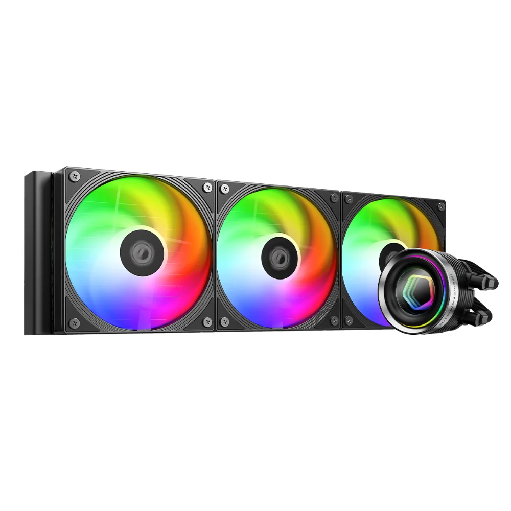ID-COOLING FX360 INF ARGB 360mm AIO Liquid CPU Cooler w/ Infinity Mirror Display – Black