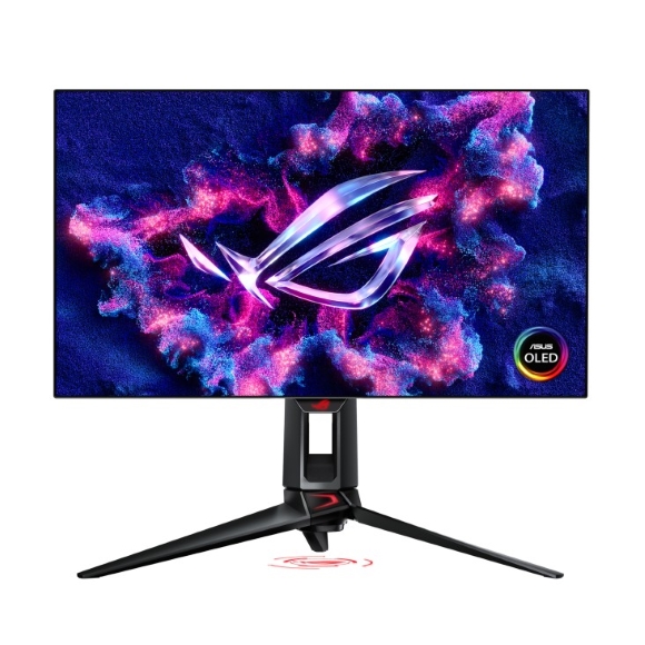 Asus ROG Swift OLED PG27AQDP Gaming Monitor 27-inch (26.5-inch viewable) WOLED panel, 480 Hz (above 360Hz), 0.03 ms (GTG), G-SYNC® compatible, custom heatsink, ASUS OLED Care+, AI Assistant, VESA DisplayHDR™ 400 True Black, uniform brightness, 99% DCI-P3,