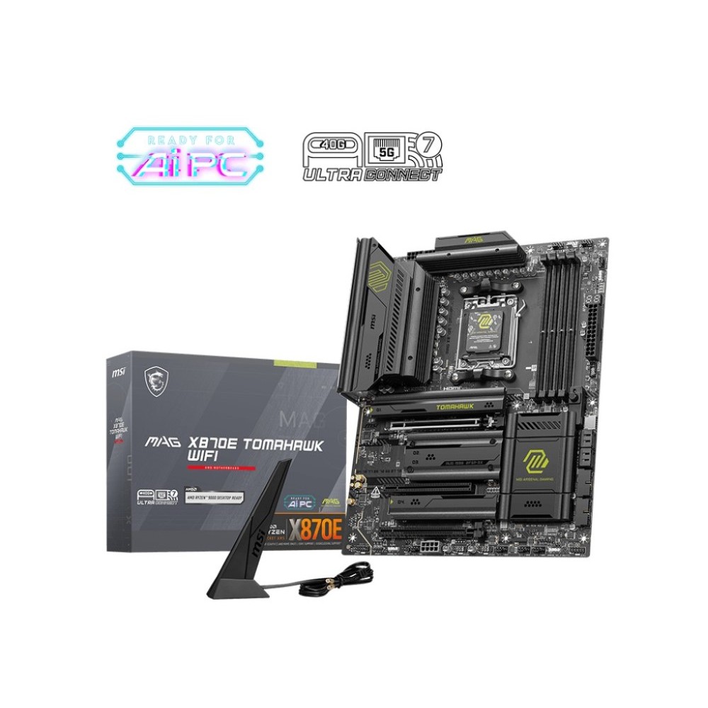 MSI MAG X870E TOMAHAWK WIFI AM5 AMD X870E SATA 6Gb/s M.2 DDR5 Wi-Fi 7 5G LAN ATX Motherboard
