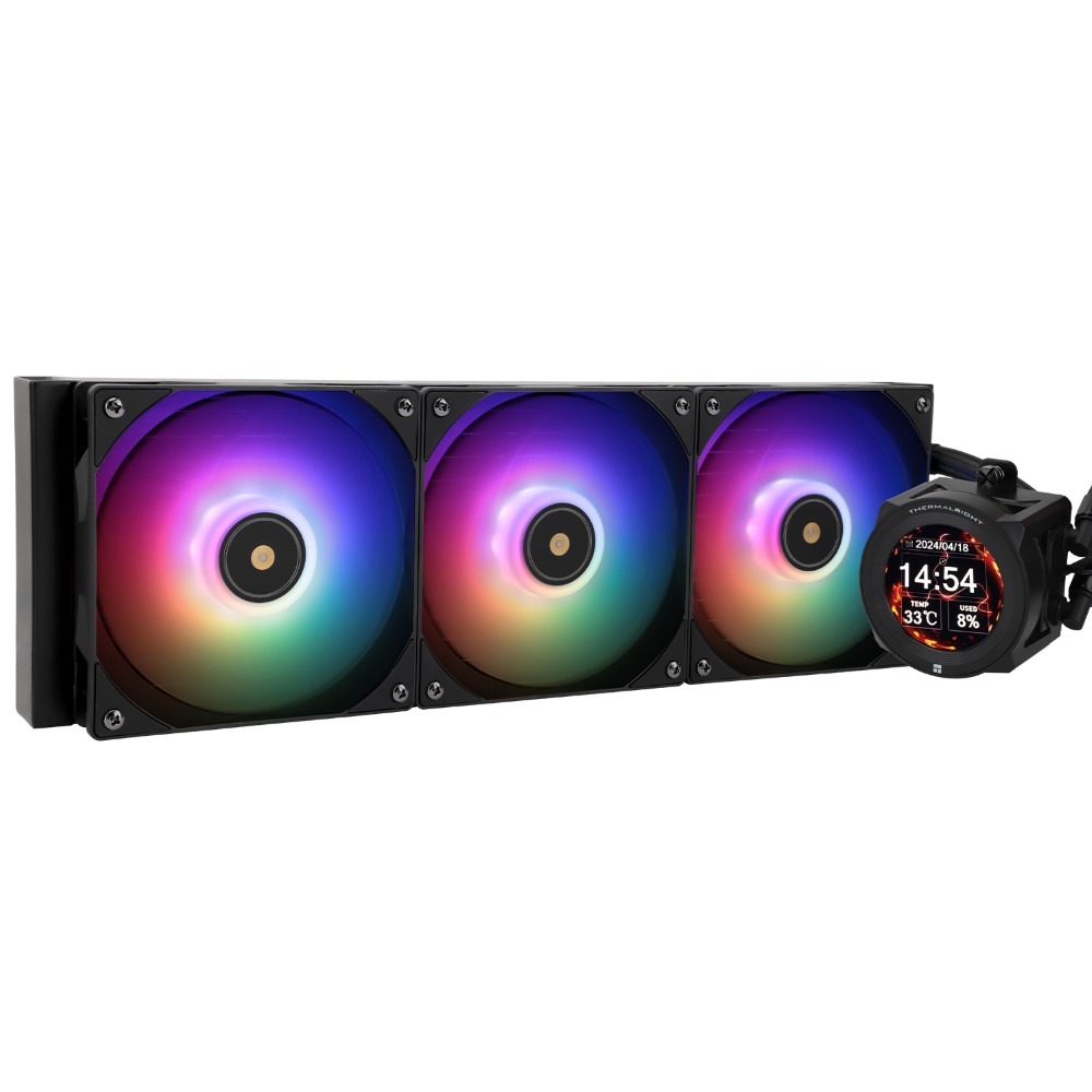 Thermalright Core Vision 360 Black ARGB 360mm AIO Liquid CPU Cooler, IPS LCD Screen