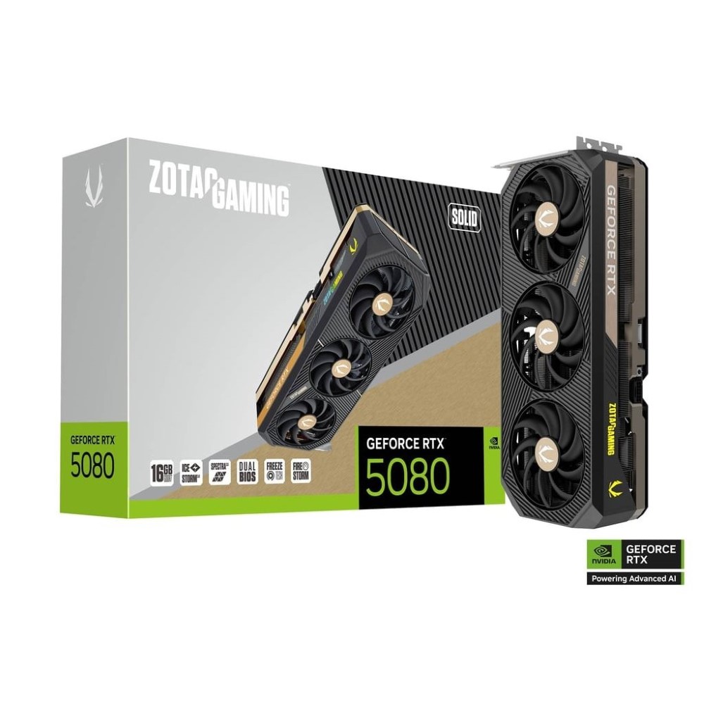 Zotac Gaming Geforce RTX 5080 Solid SFF 16GB GDDR7 256 Bit Graphics Card