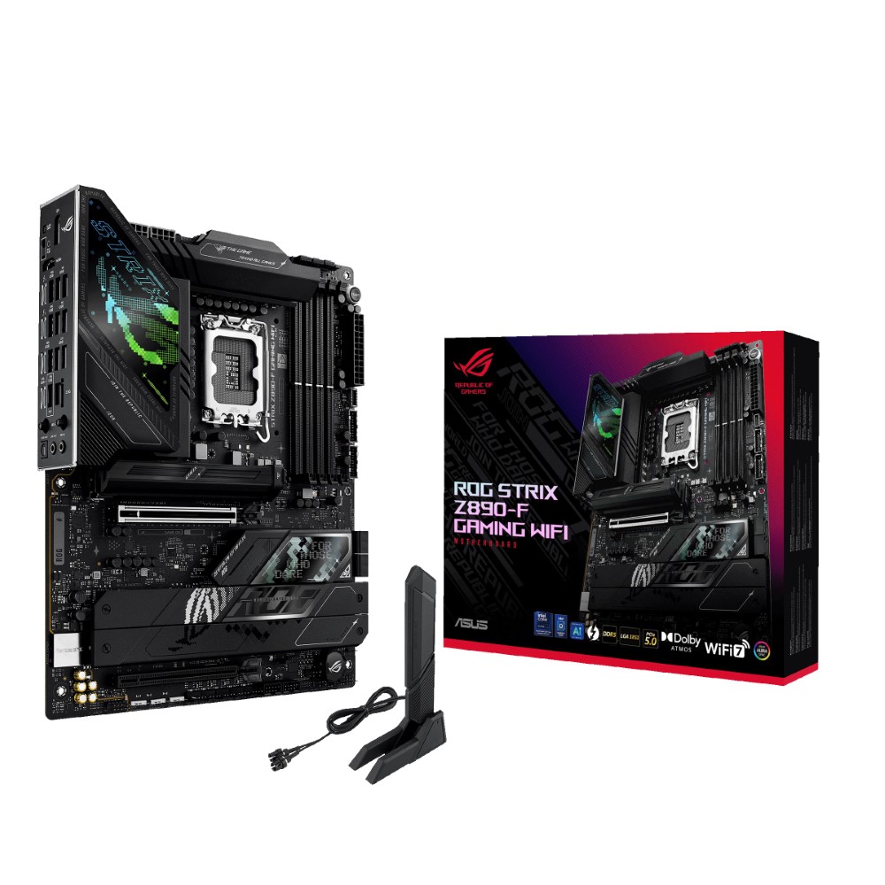 ASUS Intel ROG Strix Z890-F Gaming WiFi ATX Motherboard, 16+1+2+2 power stages, DDR5 slots, PCIe 5.0 w/full support for next-gen GPUs, five M.2 slots, WiFi 7, AI Overclocking, AI Networking II
