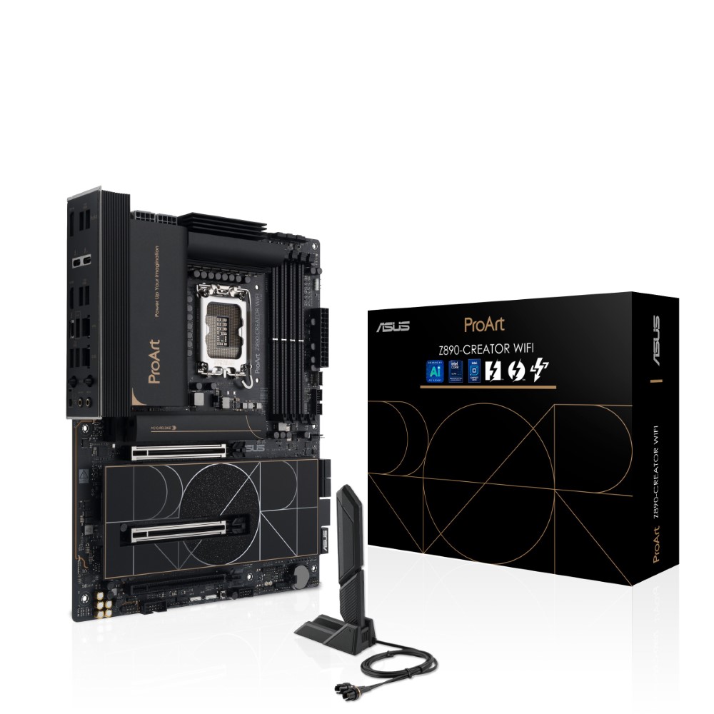 ASUS ProArt Z890-CREATOR WIFI Z890 LGA 1851 ATX Motherboard, Intel® Core™ Ultra Processor Series 2 Ready, 16+2+1+2 stages, PCIe® 5.0, DDR5, Thunderbolt™ 5 Type-C®, 10+2.5 Gb LAN, WiFi 7, 5x M.2, AI OC