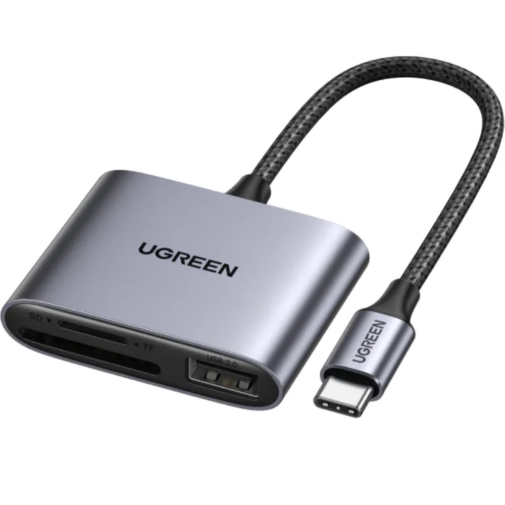UGREEN 80798 3-in-1 USB-C to SD/TF + USB 2.0 Memory Card Reader