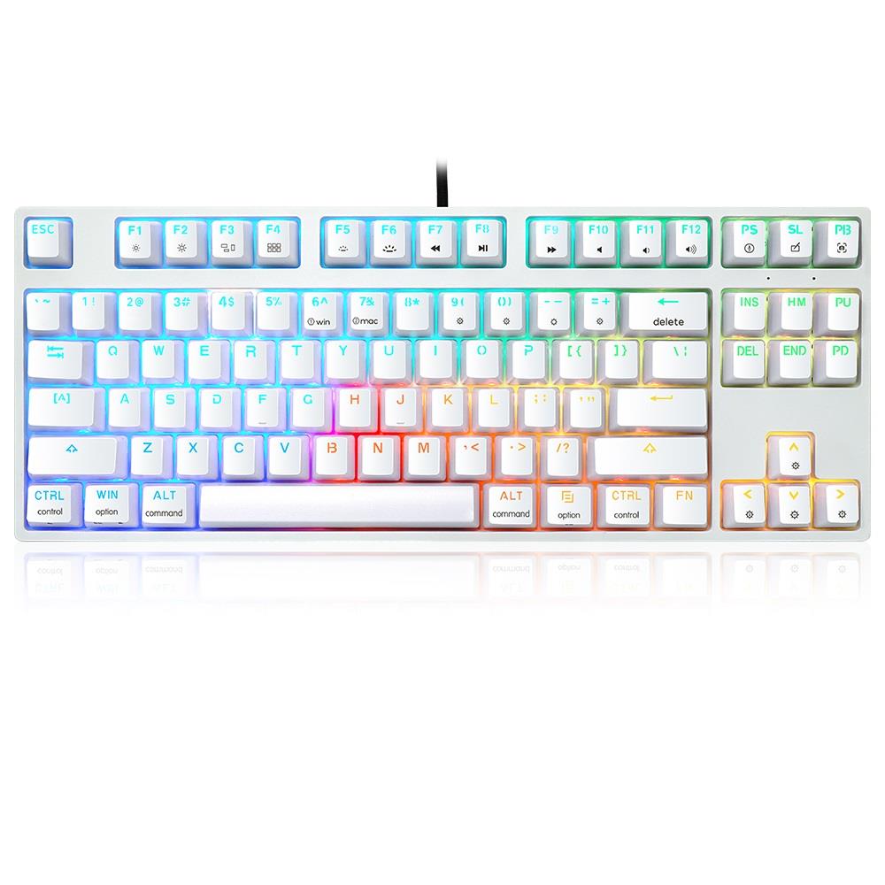 Skyloong GK87 Optical QMK TKL Wired USB-C Hot Swap Mechanical Keyboard, Bluetooth/2.4GHz/USB-C, RGB for PC/Mac Gamer Yellow Switches