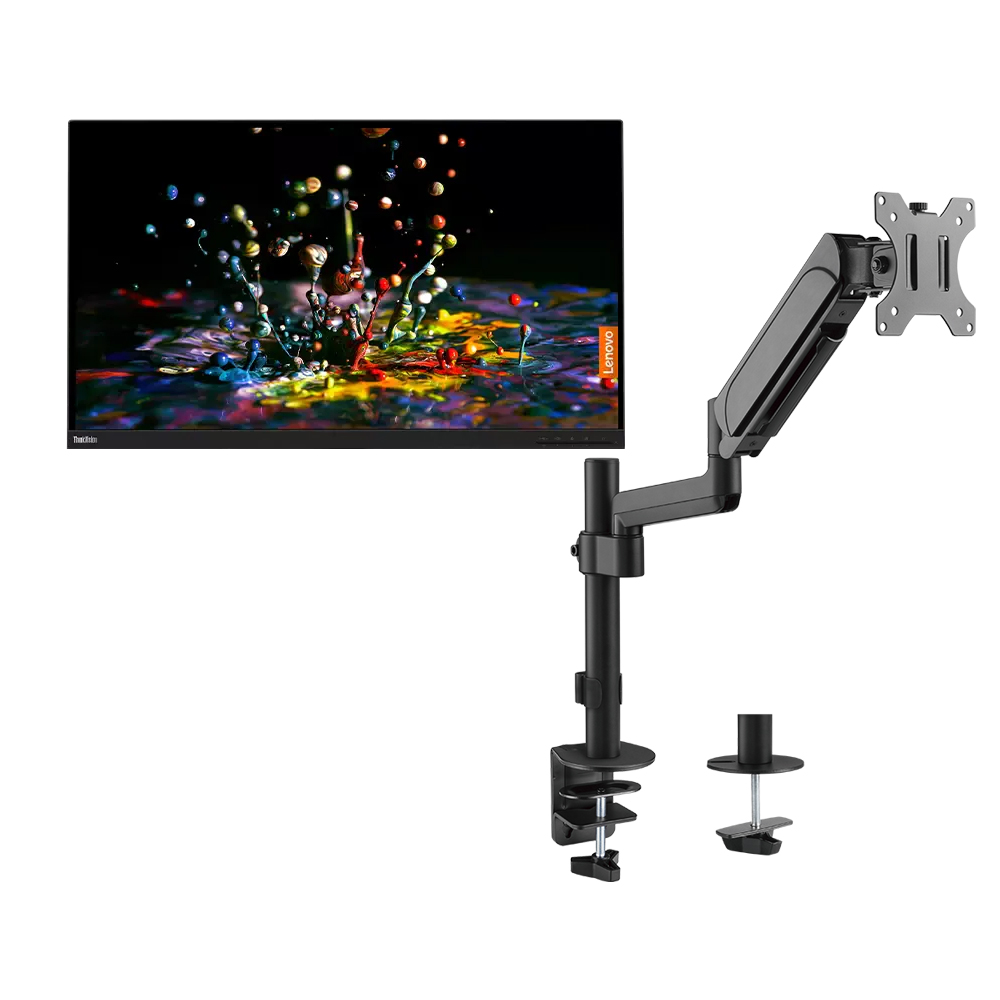 Lenovo ThinkVision P32p-20 31.5 Inch 16:9 4K IPS Monitor Used With MXG PMA-12 Single Monitor Pole-Mounted Spring-Assisted Monitor Arm