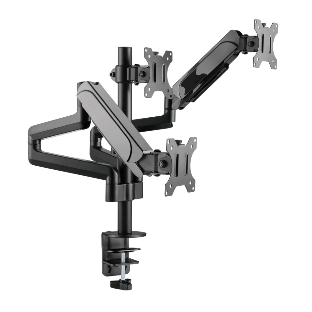 MXG BMA-36 Triple Montior Pole Mounted Premium Aluminum Spring-Assisted Monitor Arm