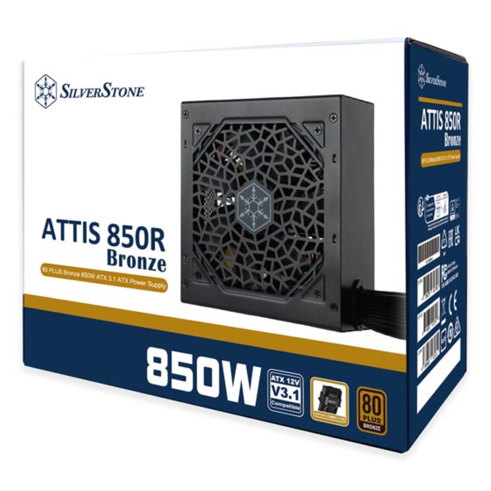 SilverStone SST-AT850R-BF ATTIS 850R 80 PLUS Bronze 850W ATX 3.1 Power Supply