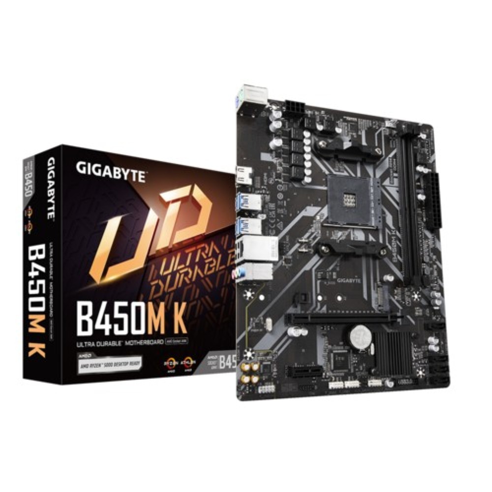 Gigabyte B450M-K DDR4 with GbE LAN and Bandwidth Management, PCIe Gen3 x4 M.2, Anti-Sulfur Resistor Design Motherboard