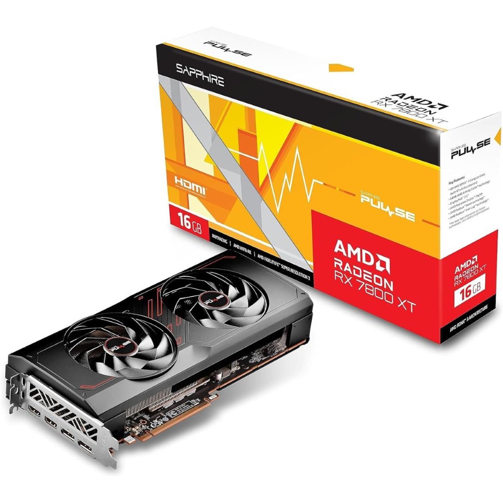 Sapphire PULSE Radeon RX 7800 XT 16GB GDDR6 PCI Express 4.0 x16 ATX Graphics Card