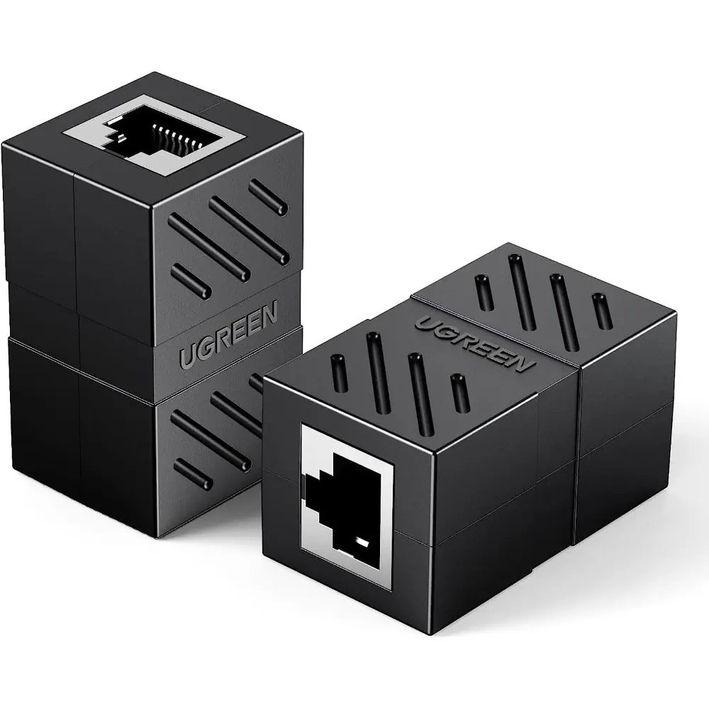 UGREEN 20390 RJ45 Ethernet Coupler for Cat7 Cat6 Cat5e Cable (Black)