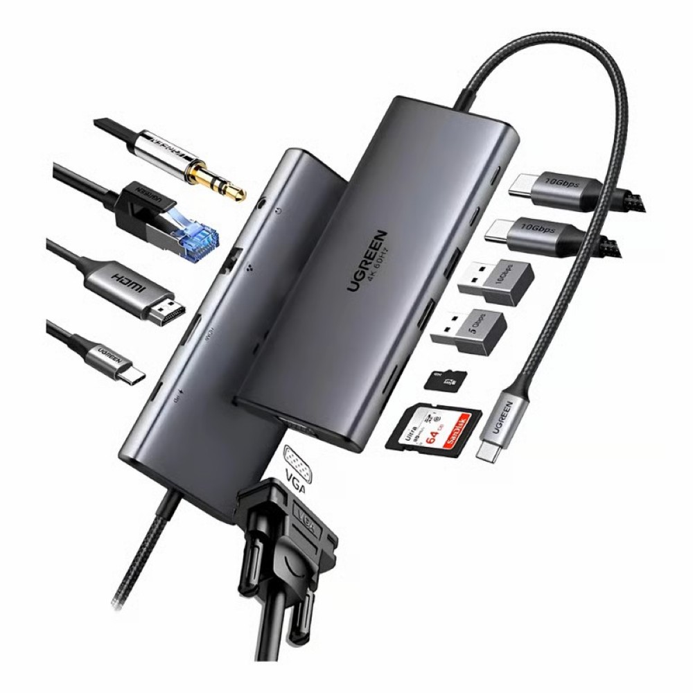 UGREEN 45520 USB-C 11-In-1 Docking Station-GY
