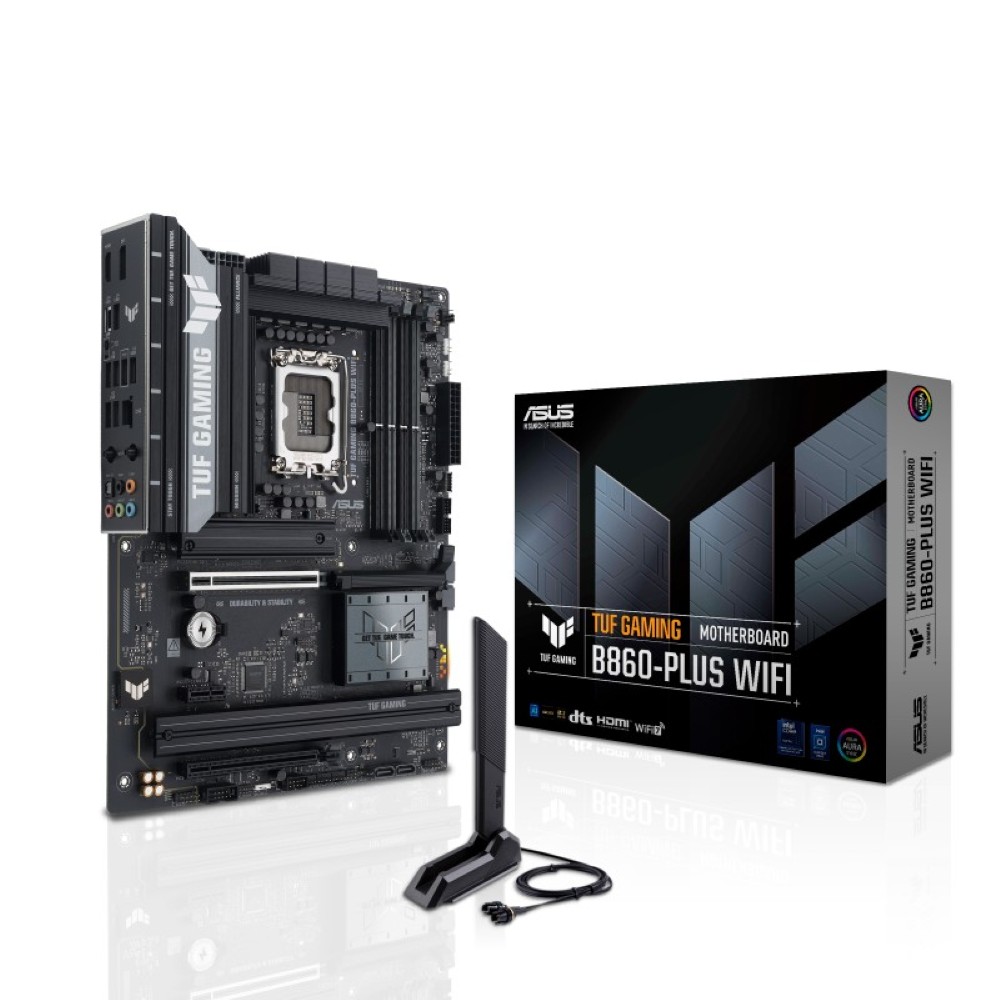 Asus TUF Gaming B860-PLUS WiFi B860 LGA 1851 ATX Motherboard, Intel® Core™ Ultra Series 2 Ready, Advanced AI PC-Ready, 12+1+2+1 Stages, DDR5,PCIe 5.0, 3X M.2, Wi-Fi 7, 2.5Gb LAN, USB 20Gbps Type-C