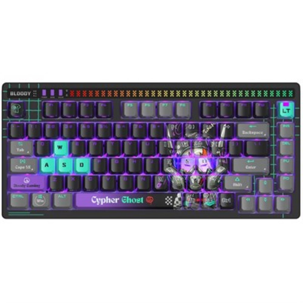 Bloody AT75 Alpha Optical Switch Mechanical Gaming Keyboard - Cypher Ghost