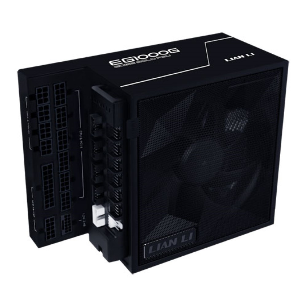 Lian Li Edge 1000W PCIE 5.1 Fully Modular 80 Pluse Gold PSU with USB & Fan Hub - Black
