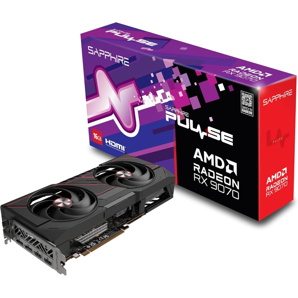 Sapphire Pulse Radeon RX 9070 16GB GDDR6 PCI Express 5.0 x16 ATX Graphics Card